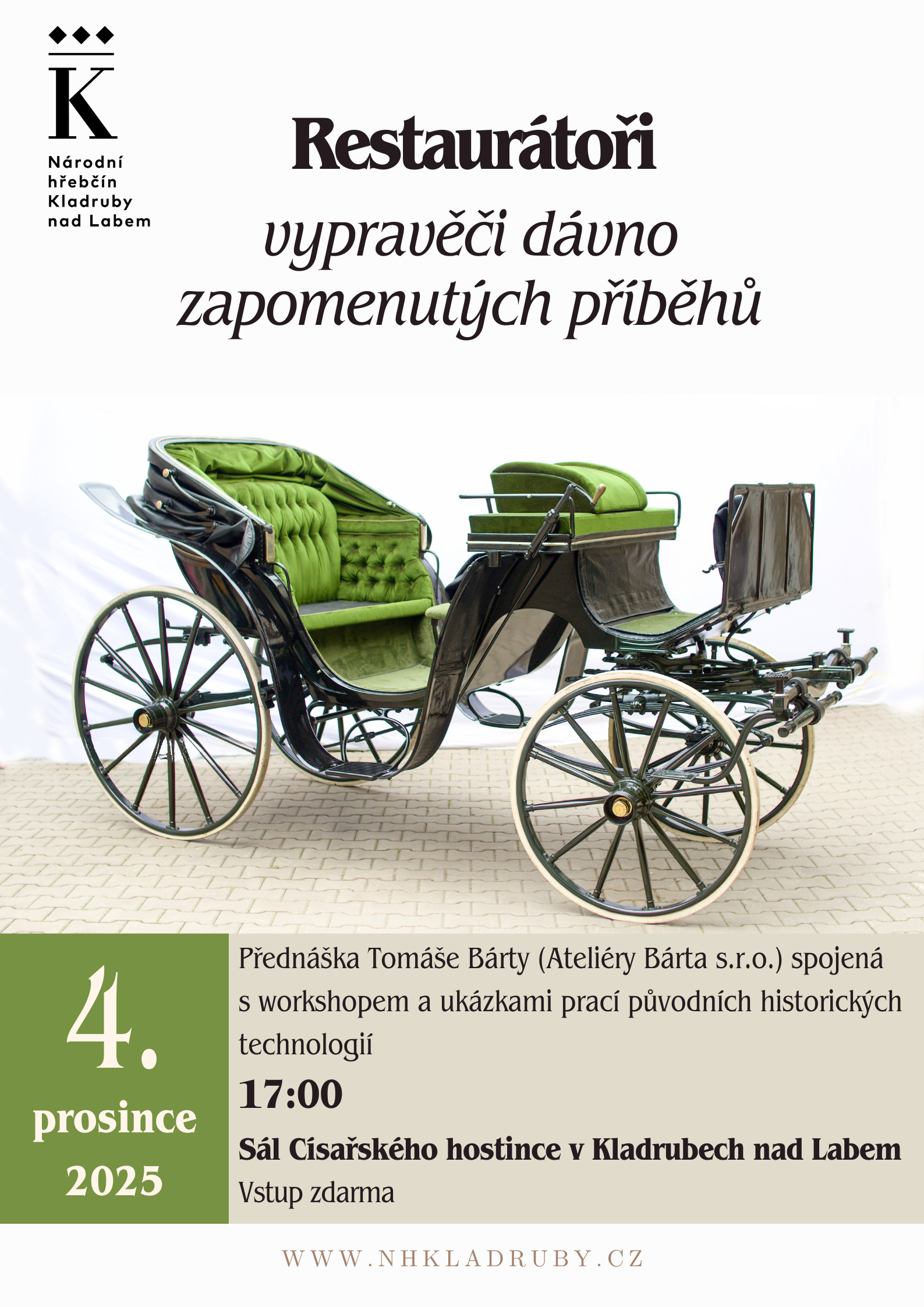 PŘEDNÁŠKA TOMÁŠE BÁRTY RESTAURÁTOŘI – VYPRAVĚČI DÁVNO ZAPOMENUTÝCH PŘÍBĚHŮ